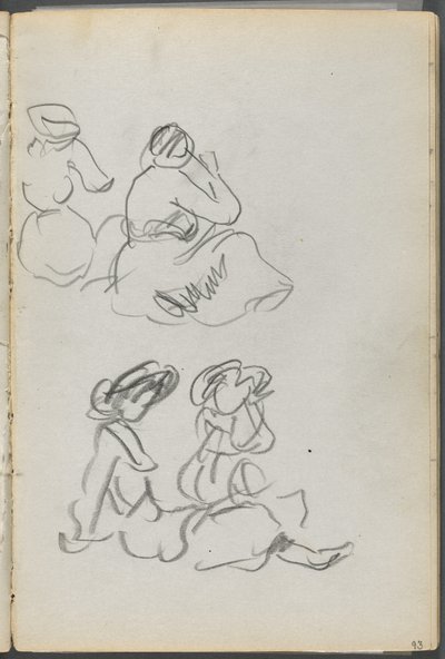 スケッチブック『デルス』127号 093ページ：座る人物 作： Maurice Prendergast