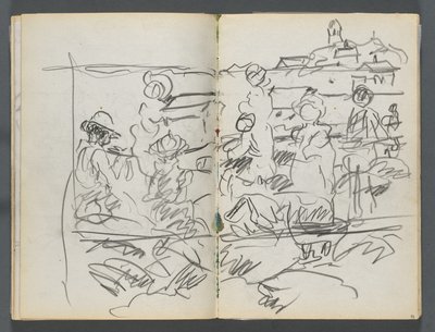 スケッチブック『デルス』127号、098  99ページ：風景の中の人物 作： Maurice Prendergast