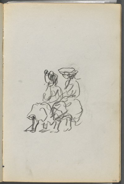 スケッチブック『デルス』127号、119ページ：座る2人の人物 作： Maurice Prendergast