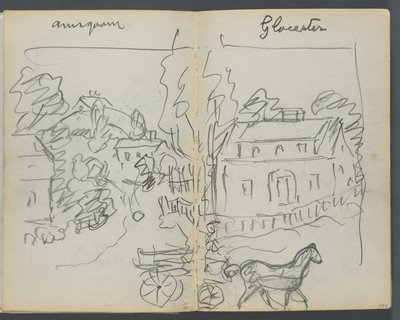 スケッチブック『デルス』127号、176＆177ページ：「アニスカム-グロセスター 作： Maurice Prendergast