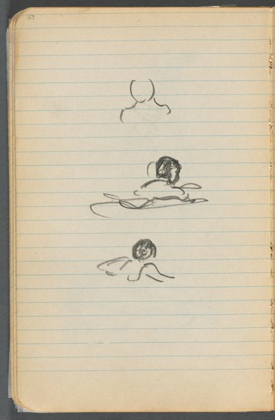 スケッチブック、069ページ：フィギュア 作： Maurice Prendergast