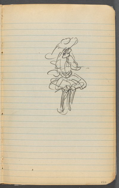 スケッチブック、123ページ：女性像 作： Maurice Prendergast