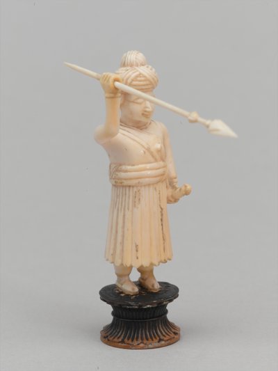 黒のポーン、チェスの駒、インド、1820年頃 作： Maurice Quentin de La Tour