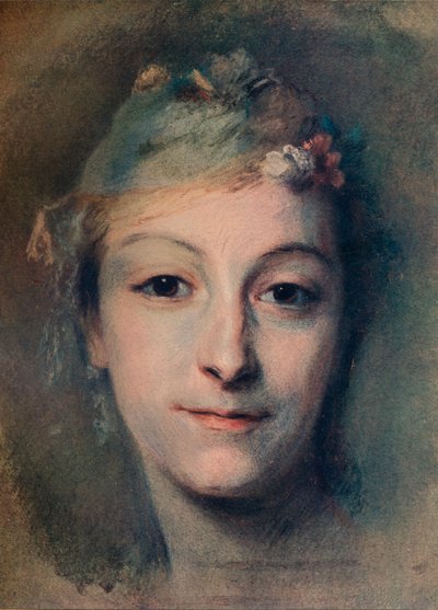 マドモアゼルフェル、c1756 作： Maurice Quentin de La Tour