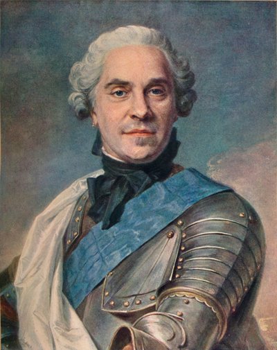 ザクセン元帥、c1748 作： Maurice Quentin de La Tour