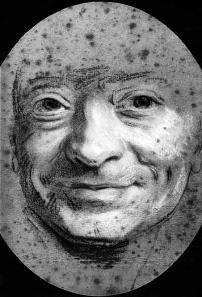 モーリス・クエンティン・ドラトゥール（ド・ラ・トゥール1704-1788） フランスの画家、自画像、パステル画 作： Maurice Quentin de La Tour
