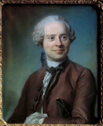 ジャン・ル・ロンド・ダランベール（1717-1783）の肖像 哲学者 モーリス・クエンティン・デラトゥール（クエンティン・ド・ラ・トゥール、クエンティン・ド・ラトゥール、1704-1788）の絵 作： Maurice Quentin de La Tour