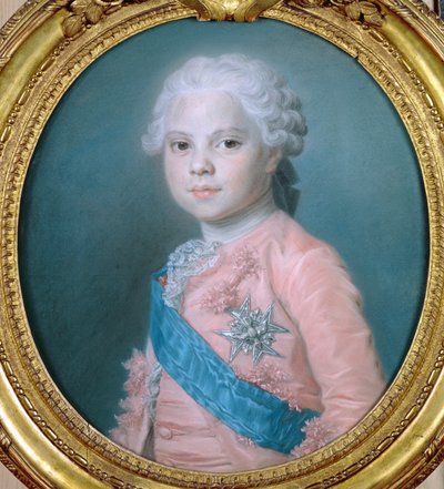 フランスのルイの肖像（1755-1824）プロヴァンス伯と未来のルイ18世（パステル） 作： Maurice Quentin de La Tour