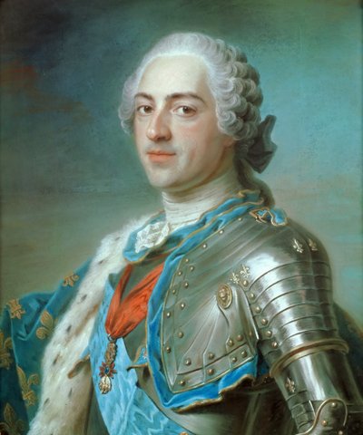 フランス国王ルイ 15 世の肖像 1710 ～ 1774 年、1748 年頃。 作： Maurice Quentin de La Tour