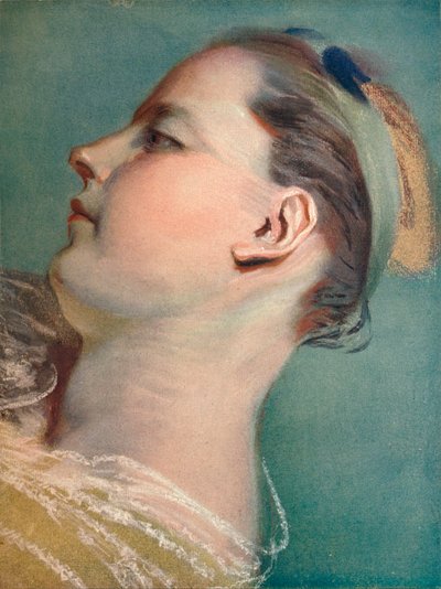 Tete Penchee、c1752 作： Maurice Quentin de La Tour