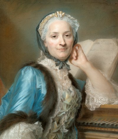 マダム・アンヌ＝ジャンヌ・カサネア・ド・モンドンヴィル、旧姓ブーコン（1708-1780）の肖像画 作： モーリス・カンタン・ド・ラトゥール