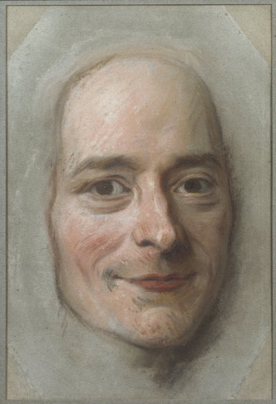 フランソワ・マリー・アルエ・ド・ヴォルテール（1694-1778）の肖像、ラ・トゥール、モーリス・カンタン・ドゥ（1704-1788）作。紙にパステル。サイズ : 26,5x18 cmストックホルム国立博物館 作： Maurice Quentin de La Tour
