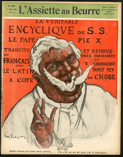 The Butter Plate」283号の表紙、カラーで描かれた風刺的なもの。 作： Maurice Radiguet