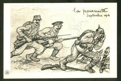 ポストカード、モノクロの風刺的なもの 作： Maurice Radiguet