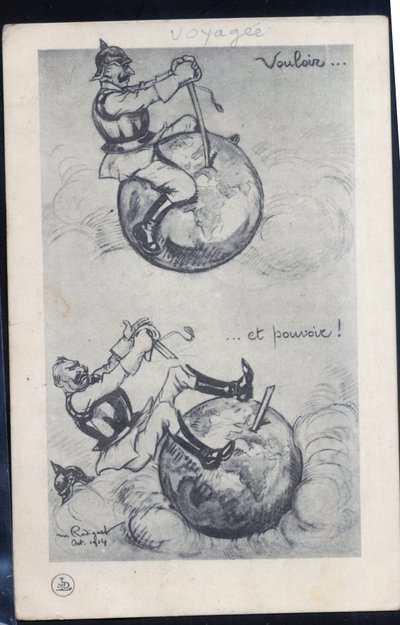 ポストカード、モノクロの風刺的なもの 作： Maurice Radiguet
