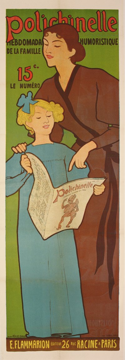 週刊ユーモラスな紙Polichinelleのポスター、1896年 作： Maurice Realier Dumas