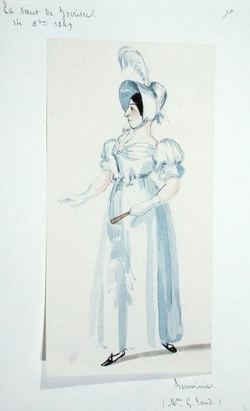 ジョージ・サンド（1804-76）が劇中でハーミニー役を演じた「La Soeur de Jocrisse 作： Maurice Sand