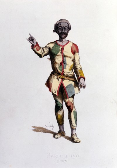 1570年のハーレクインモーリス・サンド「仮面とジェスチャー」 19世紀パリ(モーリス・サンドは、ジョージ・サンドの息子である) 作： Maurice Sand