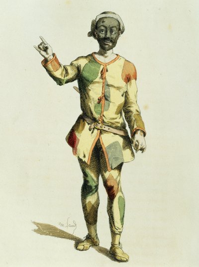 モーリス・サンド（1823-1889）の「1570年のハーレクイン」。 作： Maurice Sand
