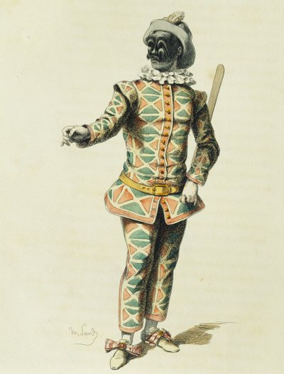 モーリス・サンド（1823-1889）の「1671年のハーレクイン」。 作： Maurice Sand