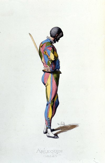 1858年のハーレクインモーリス・サンド「仮面とジェスチャー」 19世紀パリ(モーリス・サンドは、ジョージ・サンドの息子である) 作： Maurice Sand