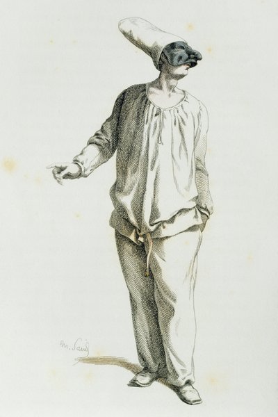 モーリス・サンド（1823-1889）の「プルチネルラ」（1800年）。 作： Maurice Sand