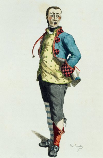モーリス・サンド（1823-1889）が描いた1858年のStenterello。 作： Maurice Sand