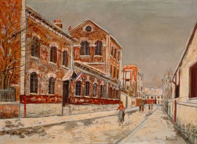郊外の学校（エコール・アン・バンリュー） 作： Maurice Utrillo