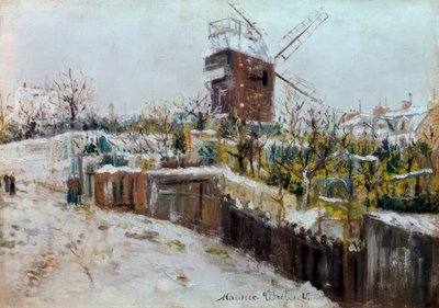 雪の中のムーラン・ド・ラ・ガレット 作： Maurice Utrillo