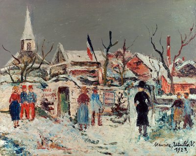 雪下の風景、マイシェ 作： Maurice Utrillo