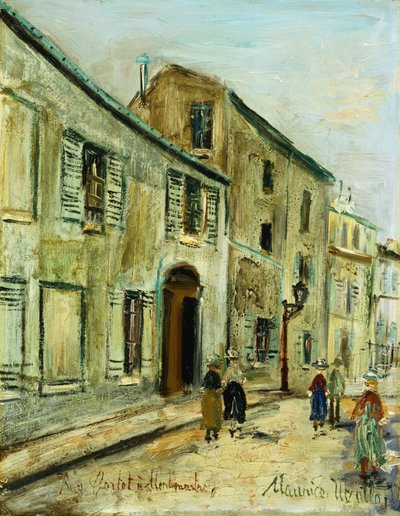モンマルトルのコロー通り、1930年頃（板に油彩） 作： Maurice Utrillo