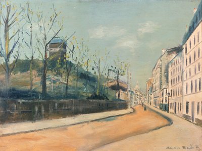 ル・ピック通り、モンマルトル、ムーラン・ド・ラ・ガレットとサクレ・クール寺院 作： Maurice Utrillo