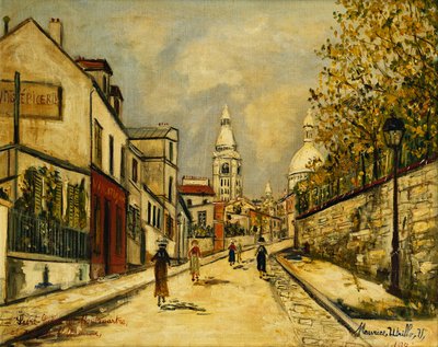 モンマルトルの飲水場通り 作： Maurice Utrillo