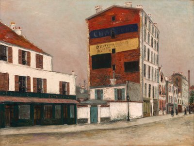 赤い壁、シャペル大通り、1910年頃（板に油彩） 作： Maurice Utrillo