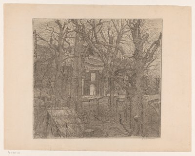 家の周りの木々 アムステルダムの庭（原題） 作： Maurits van der Valk (signed by artist)