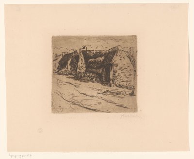 道路沿いの家々 作： Maurits van der Valk (signed by artist)