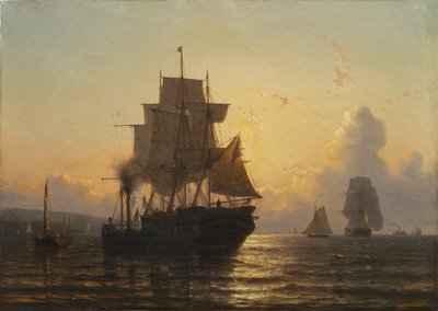 トロピカルサンセットアットシー、1861年キャンバスに油彩 作： Mauritz Frederik Hendrik De Haas