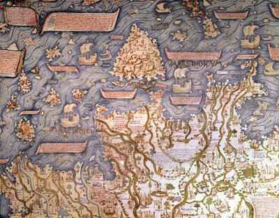 ボルネオ群島の眺め 1459 マルチャーナ図書館、ヴェネツィア 作： Mauro Fra