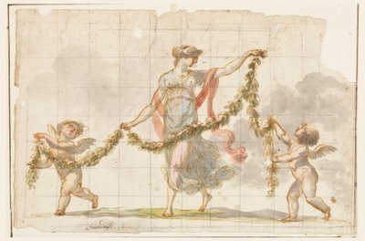 素描、壁画、1820年頃 作： マウロ・ガンドルフィ