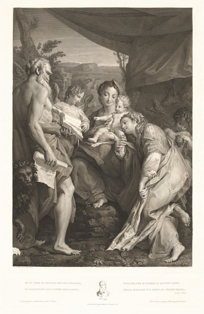 聖ヒエロニムスとカタリナと天使と聖母子 作： Mauro Gandolfi, after Correggio