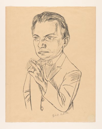 タバコを持った自画像 作： Max Beckmann (signed by artist)