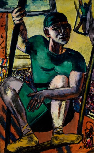 空中ブランコのアクロバット 作： Max Beckmann