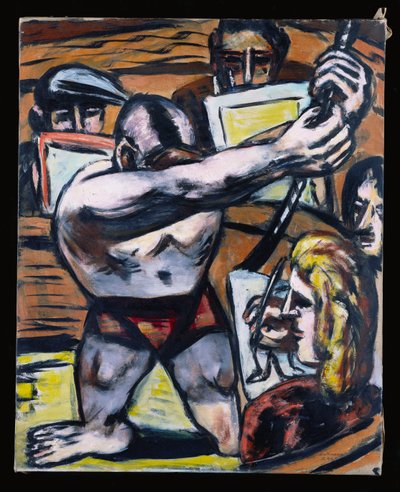 アカデミーII、1944年秋（キャンバスに油彩） 作： Max Beckmann
