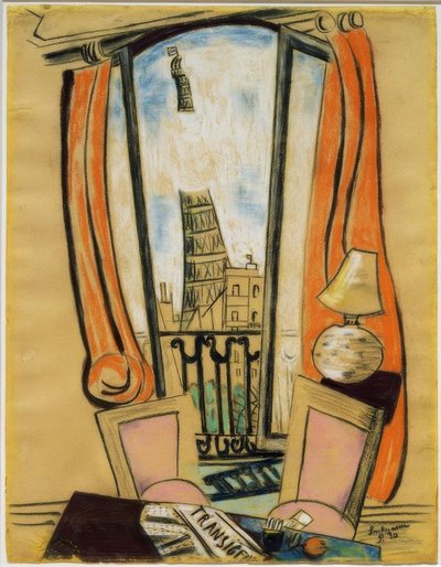 窓からの眺め（エッフェル塔 作： Max Beckmann