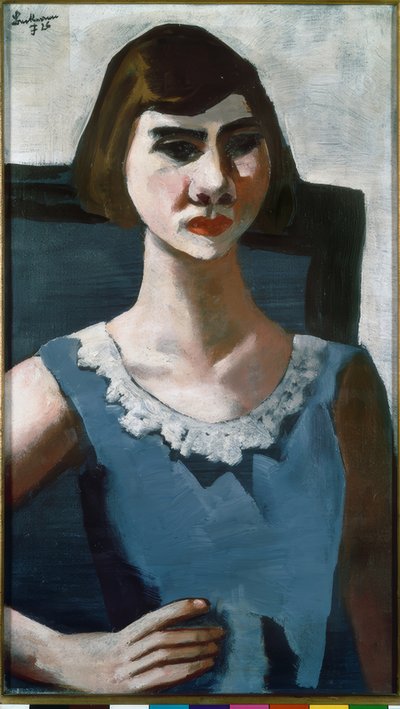 Portrait Quappi in Blue 作： Max Beckmann