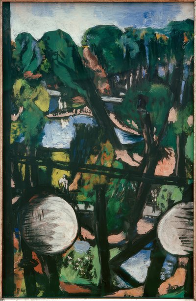 白いボールを持ったティアガルテンの眺め（公園の写真 作： Max Beckmann