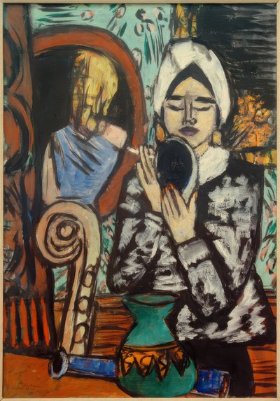 鏡を持つ女性 作： Max Beckmann