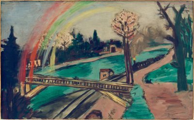 虹のある鉄道風景 作： Max Beckmann