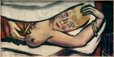 ベッドの中の女性 作： Max Beckmann