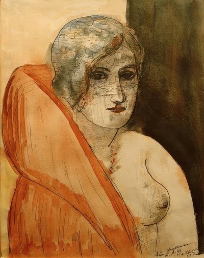 毛皮を着た女性 作： Max Beckmann